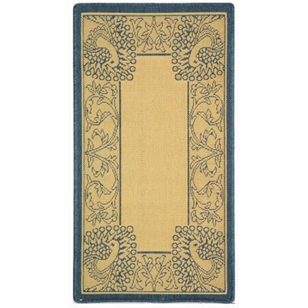 Safavieh 2 Ft. X 3 Ft. -7 In. Accent Indoor-Outdoor Courtyard- Natural And Blue- Machine Made Rug CY2965-3101-2